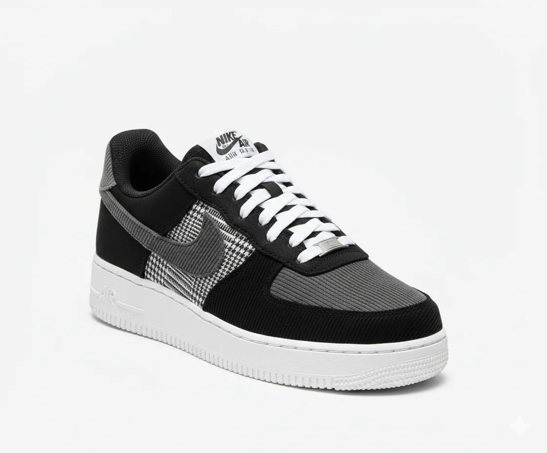 Air Force 1 – Noir, Gris & Blanc | Design Premium