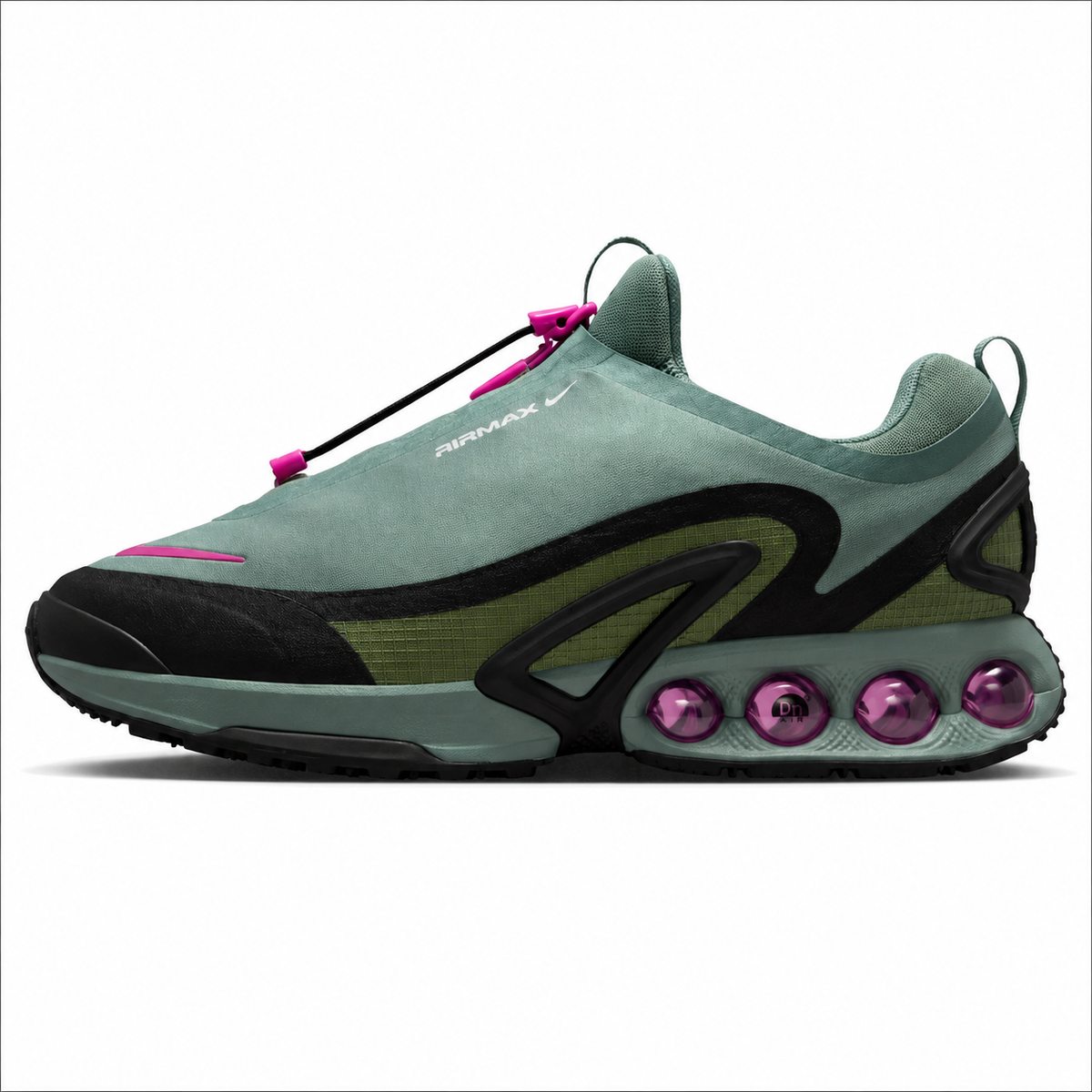 Air Max DN – Vert Sauge & Noir avec Accents Rose