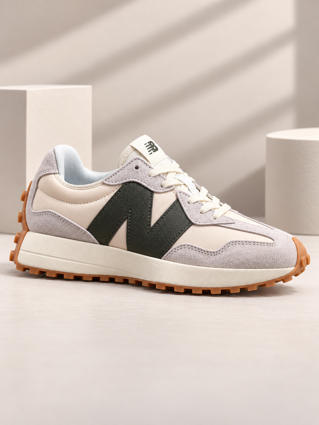 New Balance 327 – Beige & Vert Foncé