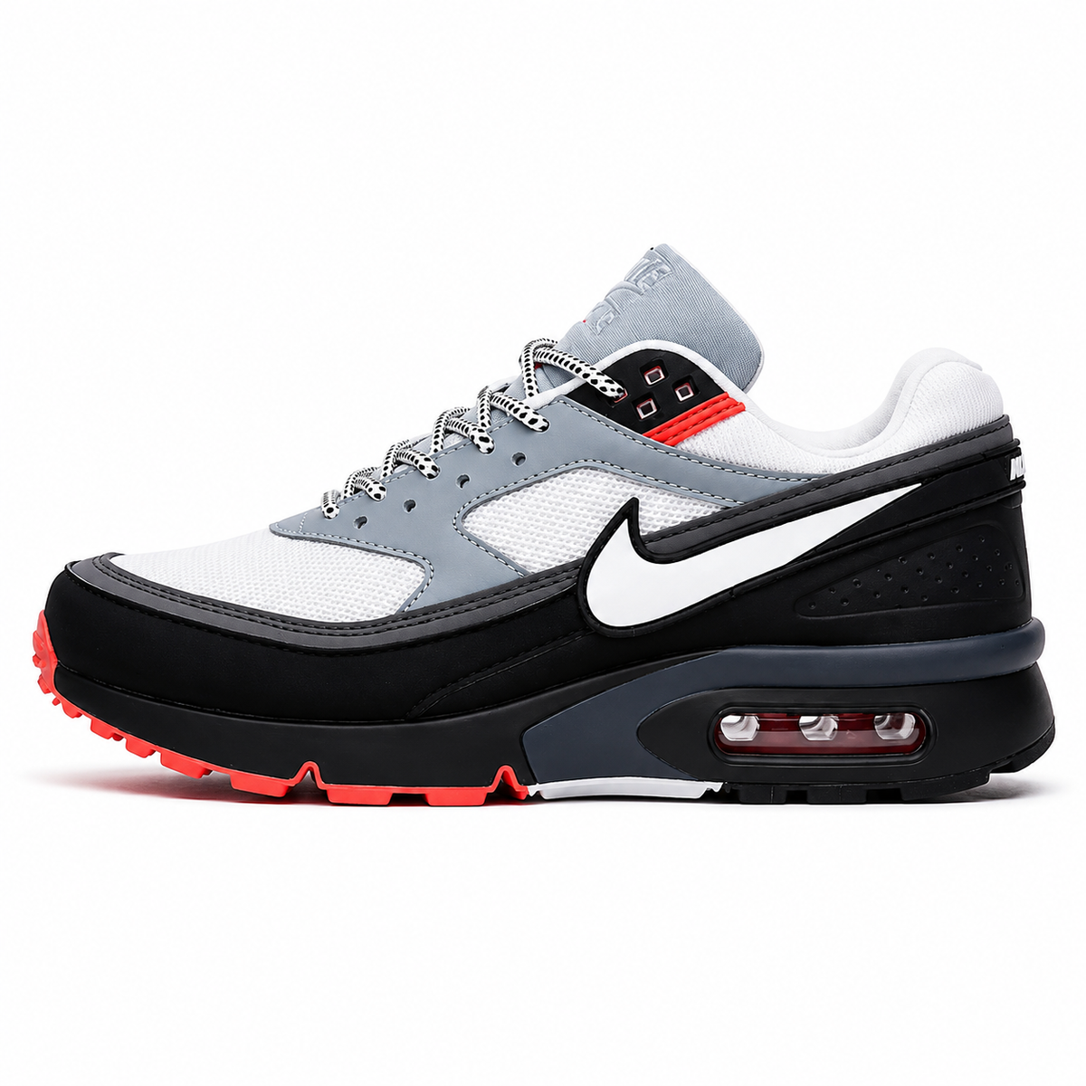 Air Max Gris, Noir & Blanc – Détails Rouges