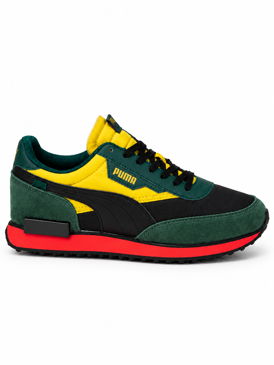 PUMA Retro Rider – Vert, Jaune & Noir