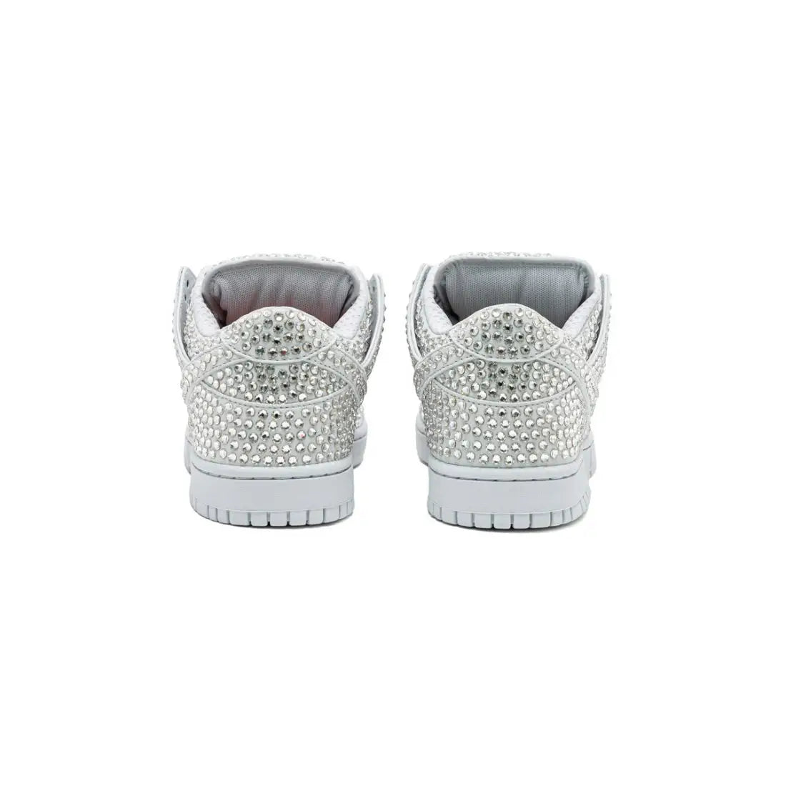 Nike Dunk Low Premium – Édition Strass Blanc & Argent
