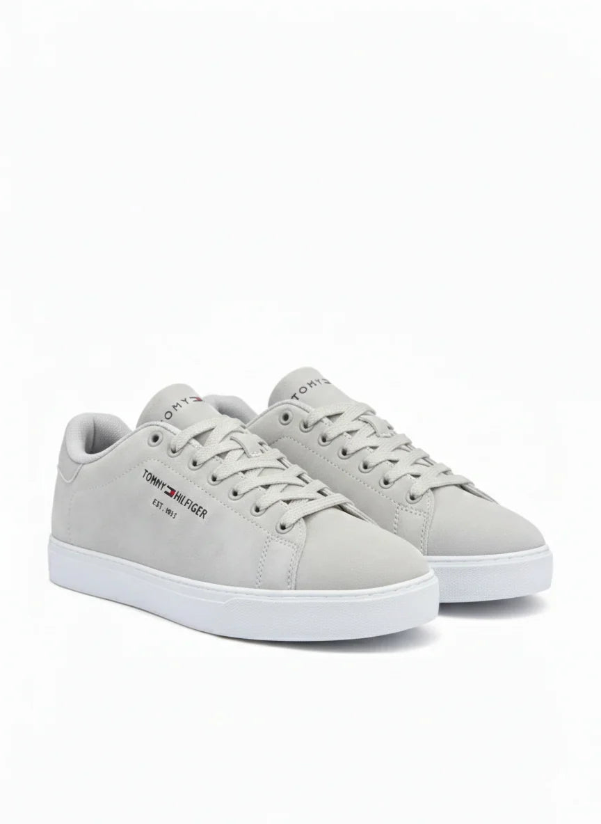 Tommy Hilfiger – Baskets Homme Gris Clair Premium