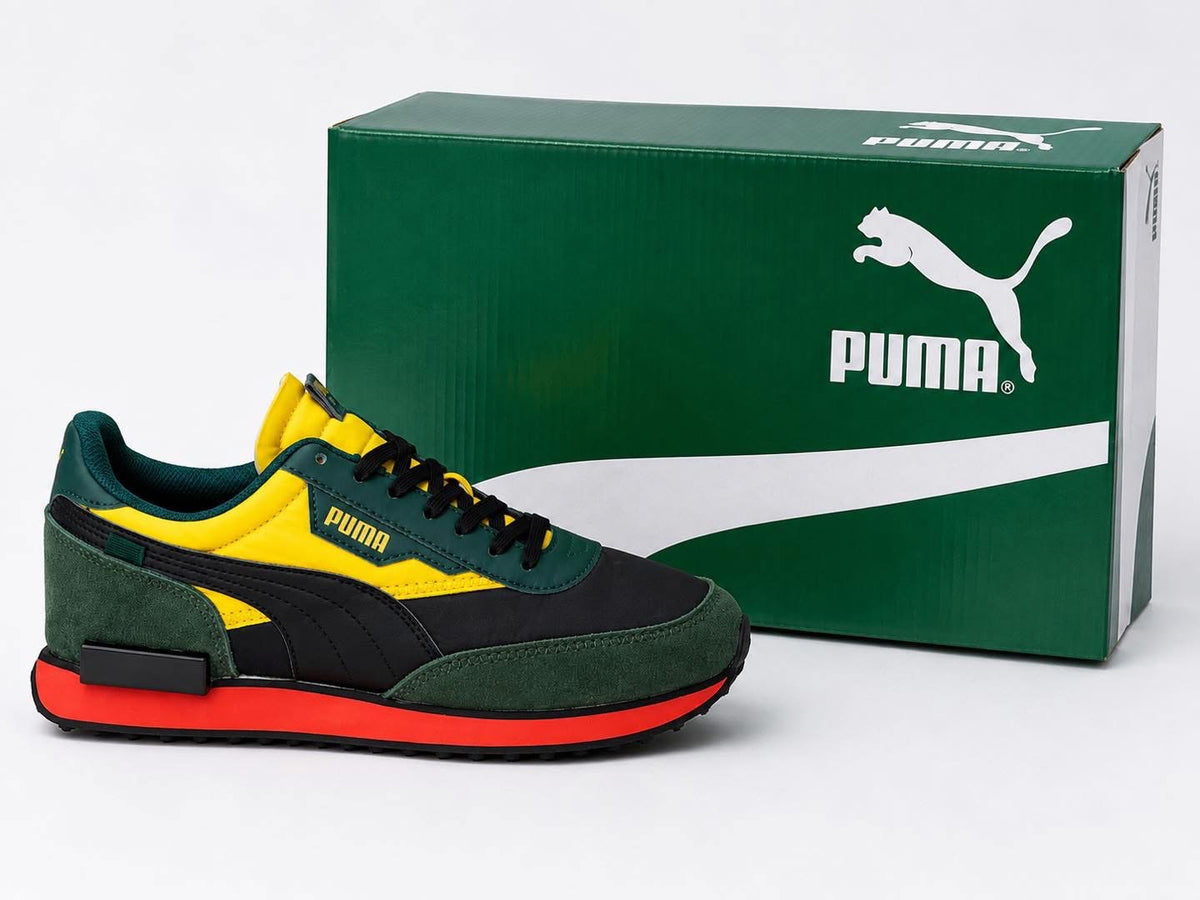 PUMA Retro Rider – Vert, Jaune & Noir
